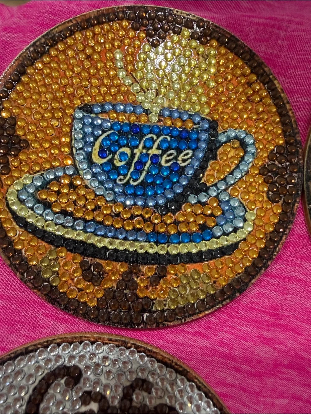 Coffee Cup Decorative Trivet Stand - Brown and Black coasters handmade